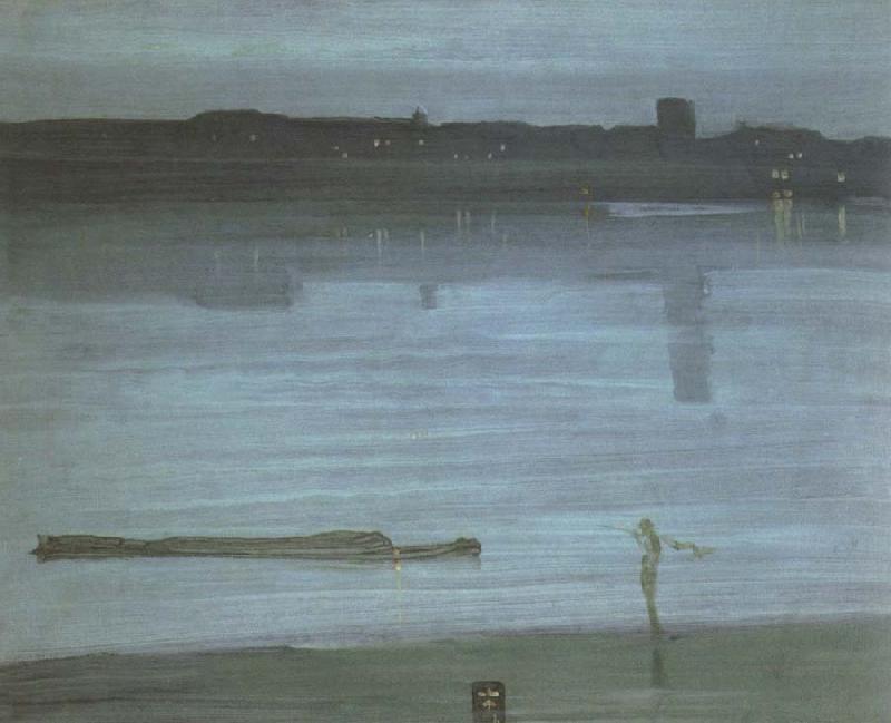 James Mcneill Whistler nocturne blue and silver chelsea oil painting image